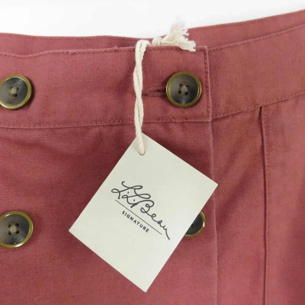 L.L. Bean Salmon Pink High Rise Button Down Skirt A-Line Mini Skirt Size 8 NWT